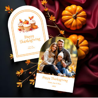 Invitación Lovely Thanksgiving Cupcakes Photo Family