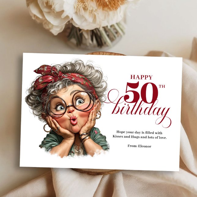 Invitación Lovely Whimsical Woman 50th Birthday Humor Greetin (Lovely Whimsical Woman 50th Birthday Humor Greeting Card

)