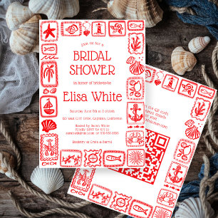 Invitación LoveNotes from Sea Bridal Shower Modern PERSONALIZ