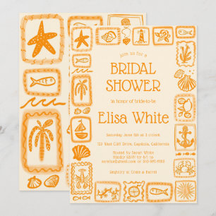 Invitación LoveNotes from the Sea Bridal Shower Modern PERSON
