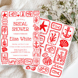 Invitación LoveNotes from the Sea Bridal Shower Modern PERSON