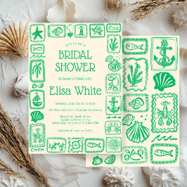 Invitación LoveNotes from the Sea Bridal Shower Modern PERSON