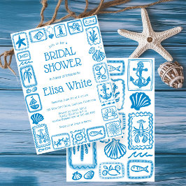 Invitación LoveNotes from the Sea Bridal Shower Modern PERSON