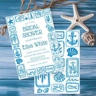 Invitación LoveNotes from the Sea Bridal Shower Modern PERSON