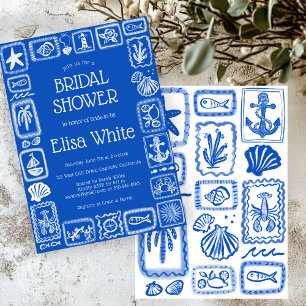 Invitación LoveNotes from the Sea Bridal Shower Modern PERSON