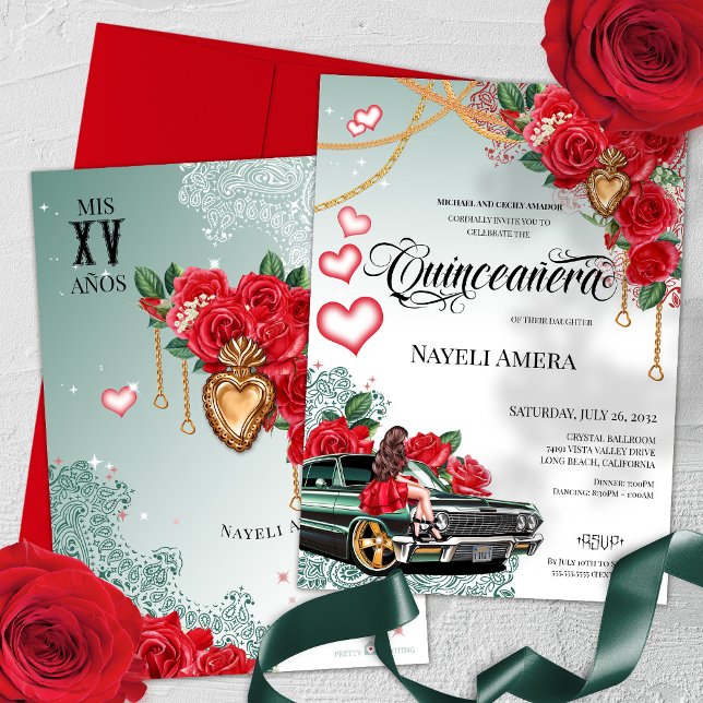 Invitación Lowrider Mexicana Chola Quinceanera (Subido por el creador)