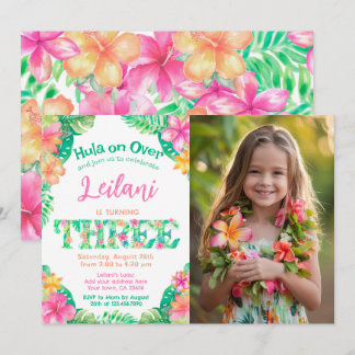 Invitación Luau 3.ᵉʳ cumpleaños