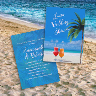 Invitación Luau Beach Cocktails Bridal Weddal Shower