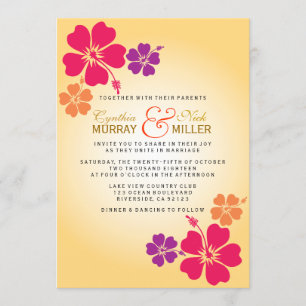 Invitación Luau/Boda hawaiano