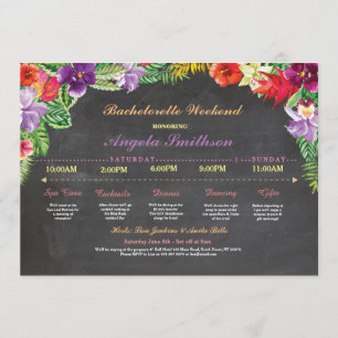 Invitación Luau Bridal Shower Itinerary Bachelorette Invite