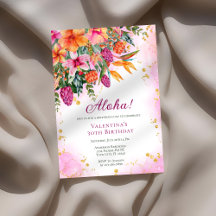 Luau Colorful Tropical Floral Birthday Party Aloha