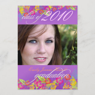 Invitación Luau/ Fiesta de graduación de flores tropicales