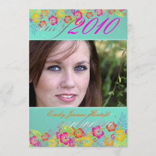 Invitación Luau/ Fiesta de graduación de flores tropicales