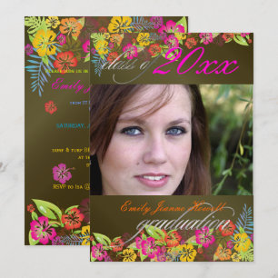 INVITACIÓN LUAU GRADUATION PARTIDO/HIBISCUS/RAINBOW