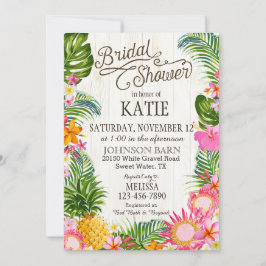 Invitación Luau Hawaiian Beach Rustic Bridal Shower