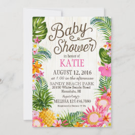 Invitación Luau Hawiian Beach Rustic Baby Shower