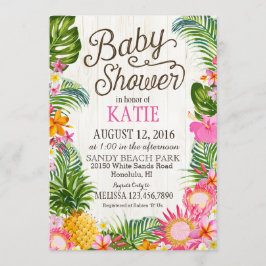 Invitación Luau Hawiian Beach Rustic Baby Shower