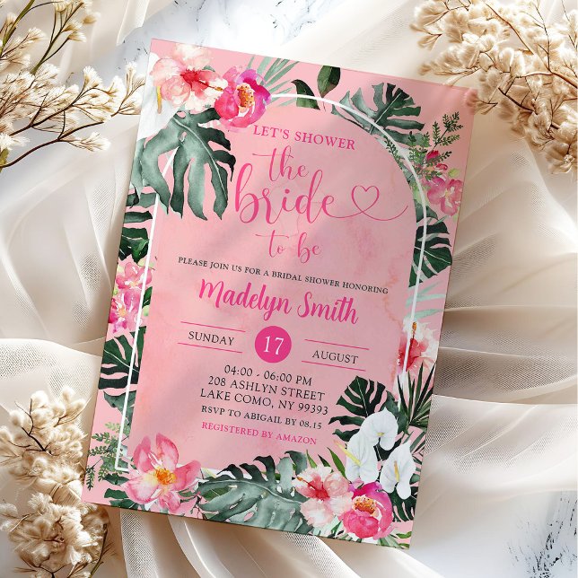 Invitación Luau Hibiscus Tropical Floral Brillante (Subido por el creador)