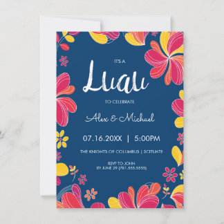 Invitación Luau - Invitación de fiesta tropical ha