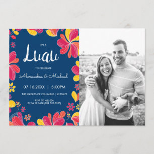 Invitación Luau Invite - Fiesta tropical hawaiano con foto