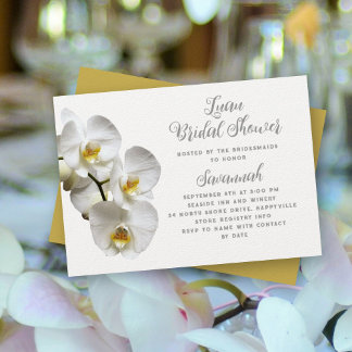 Invitación Luau Orchids Personalizado Bridal Shower