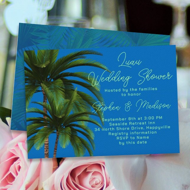 Invitación Luau Palm Trees Boda Bridal Shower (Subido por el creador)