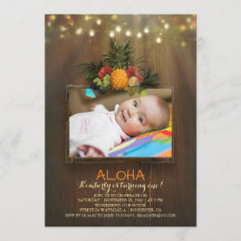 Invitación Luau Pineapple Tropical 1 Baby Birday Photo