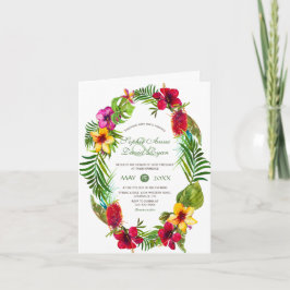 Invitación Luau Radiant Tropical Floral Wreath Boda