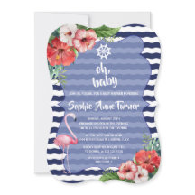 Luau Tropical Flamingo Stripes BABY SHOWER