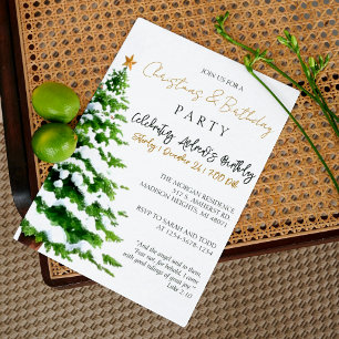 Invitación Lucas 2:10 Árbol de Navidad y Fiesta de Cumpleaños