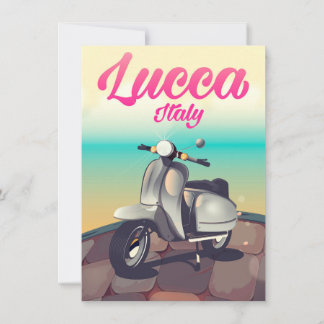 Invitación Lucca Italia Cartel de Afiches de viaje de Scooter