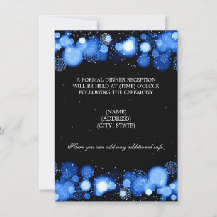 Invitación Luces azules de la recepción de la boda de inviern