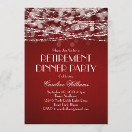 Invitación Luces Blancas de Cuerda en Jubilación Roja