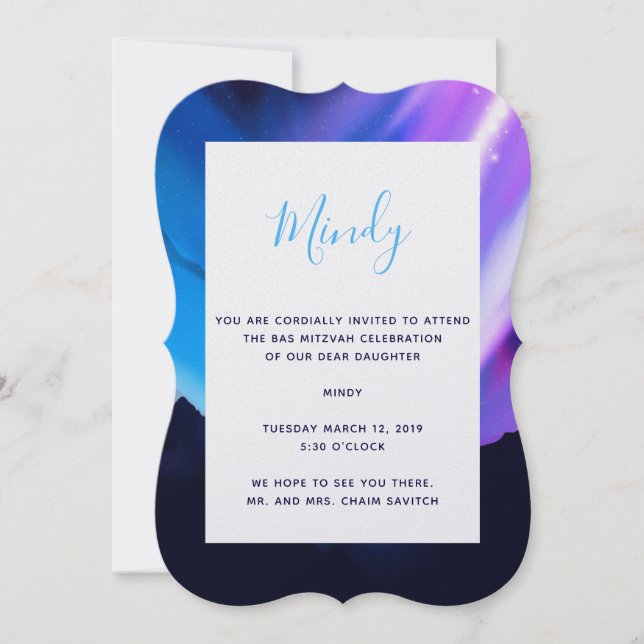 Invitación Luces boreales (Anverso)