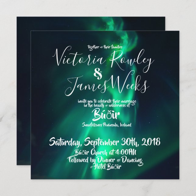 Invitación Luces boreales / Boda Aurora Borealis