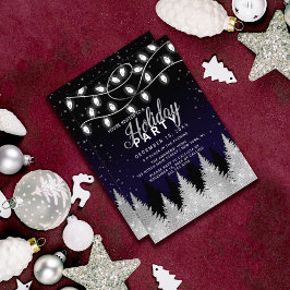 Invitación Luces brillantes blancas Purpurina Fiesta de feria