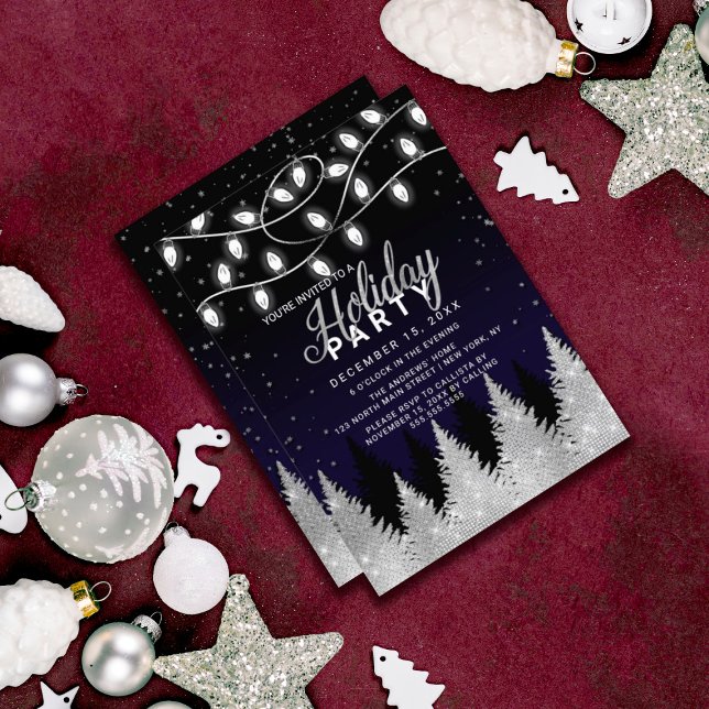 Invitación Luces brillantes blancas Purpurina Fiesta de feria (Subido por el creador)