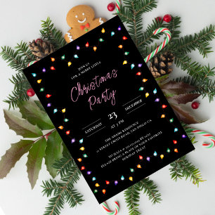 Invitación Luces Brillantes Foto Familiar Navidad Fiesta de N