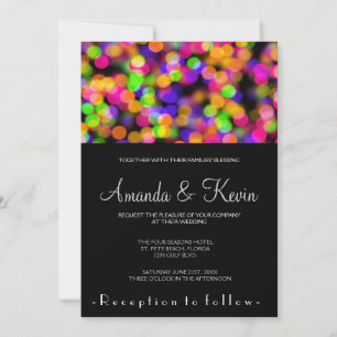 Invitación Luces brillantes y resplandecientes fondo bokeh