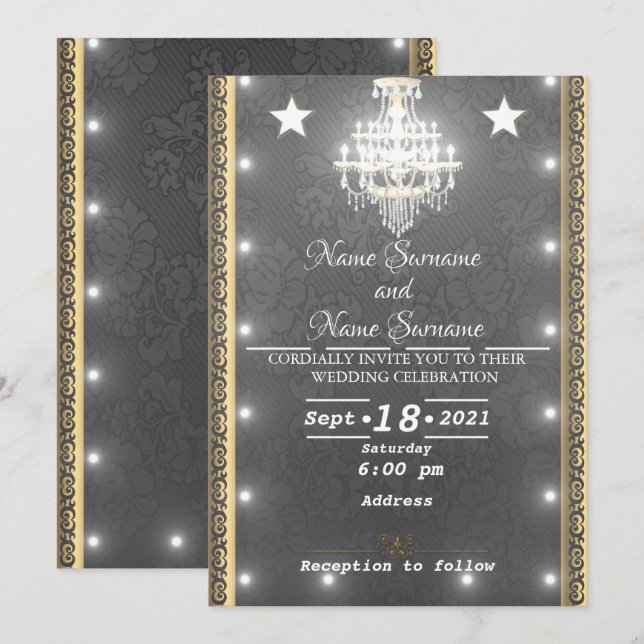 Invitación Luces-candelabro (Anverso / Reverso)