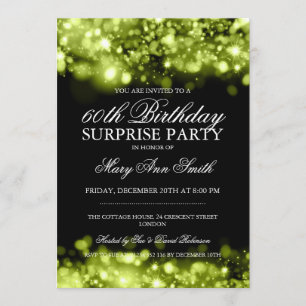 Invitación Luces chispeantes de la cal de la fiesta de