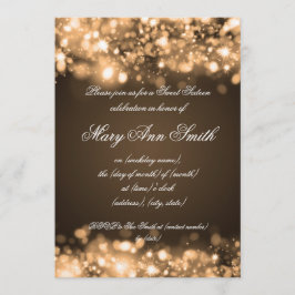 Invitación Luces chispeantes del oro del fiesta del dulce