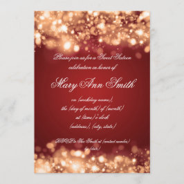 Invitación Luces chispeantes del oro del fiesta del dulce