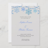 Luces colgantes azules y Boda plateado con copos d