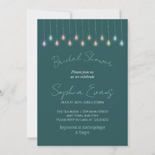 Invitación Luces colgantes modernas Ducha de novia verde