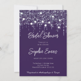 Invitación Luces Colgantes Modernas Moradas y Blancas para De
