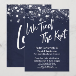 Invitación Luces con Textura Nos Casamos Recepción Marina