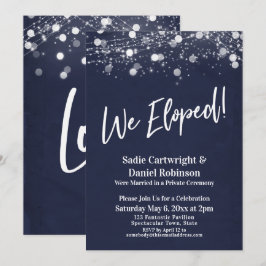 Invitación Luces con Textura Nos Fugamos Recepción Únicamente