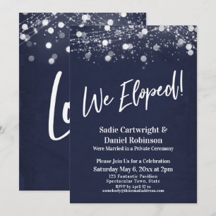 Invitación Luces con Textura Nos Fugamos Recepción Únicamente
