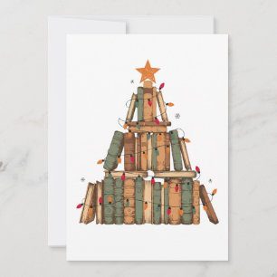 Invitación Luces de árbol de libro de Navidad Estrella Remate